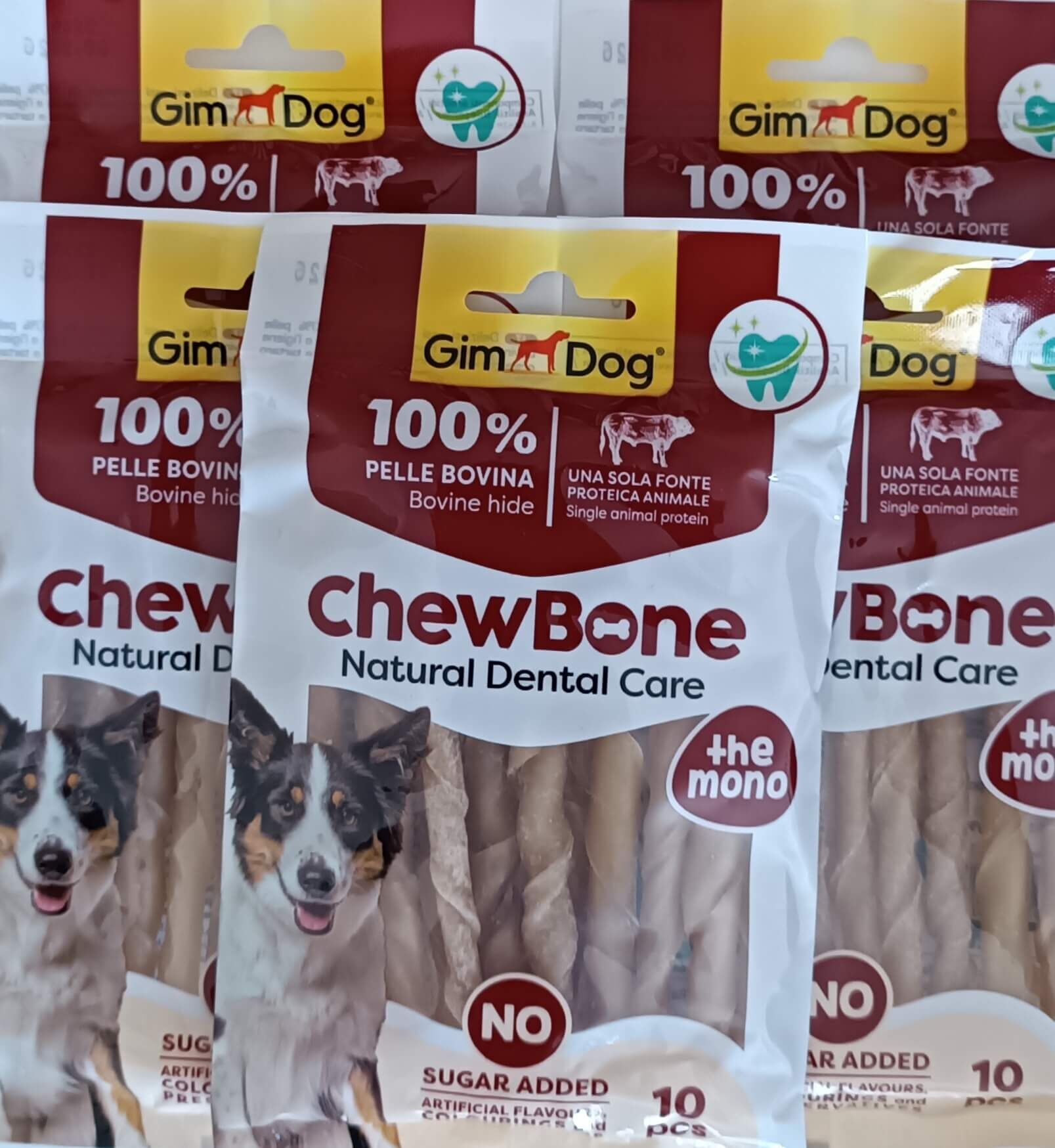 5 li Paket Gimdog ChewBone Sticks Burgu Köpek Çiğneme Kemiği 5’’ 9-10 mm 80 Gr 10lu Naturel dental care