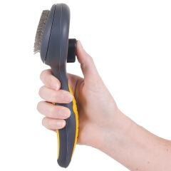 JW Gripsfot Basmalı Köpek Tarağı – Ergonomik Tüy Temizleyici Fırça Küçük Boy (25x13x7 cm)