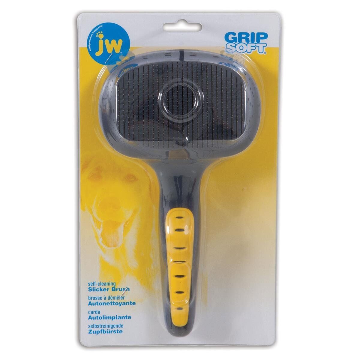 JW Gripsoft Basmalı Köpek Tarağı – Büyük Boy | Ergonomik Saplı, Tüy Dökülmesini Azaltan Tarak