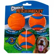 Chuckit! Fetch Medley (Gen 3) Köpek Oyun Topu Seti 3'lü Paket (Orta Boy)